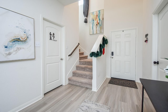 foyer entrance featuring light hardwood / wood-style floors