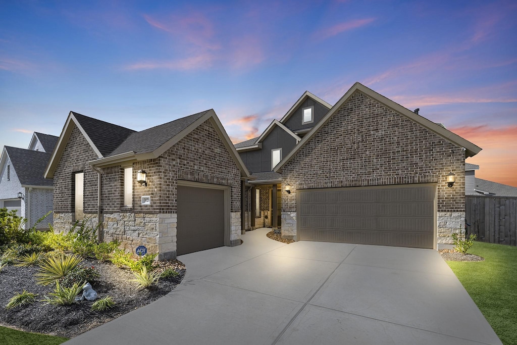 view of front of home featuring a garage