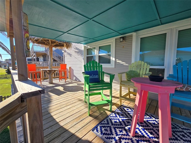 12929 John Reynolds Rd, Galveston, TX 77554 - view of wooden terrace