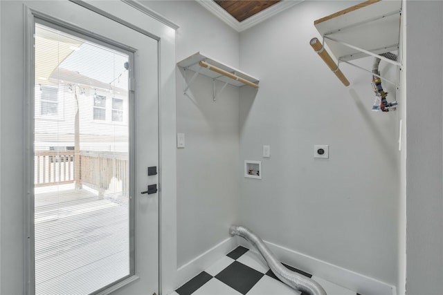 washroom featuring washer hookup and electric dryer hookup