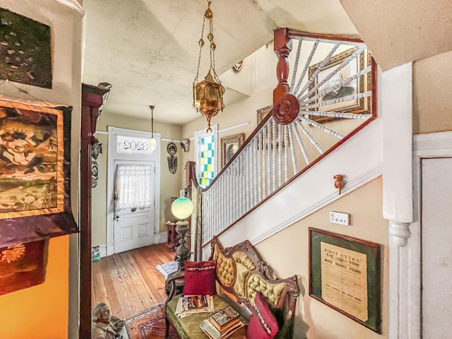 foyer featuring hardwood / wood-style floors