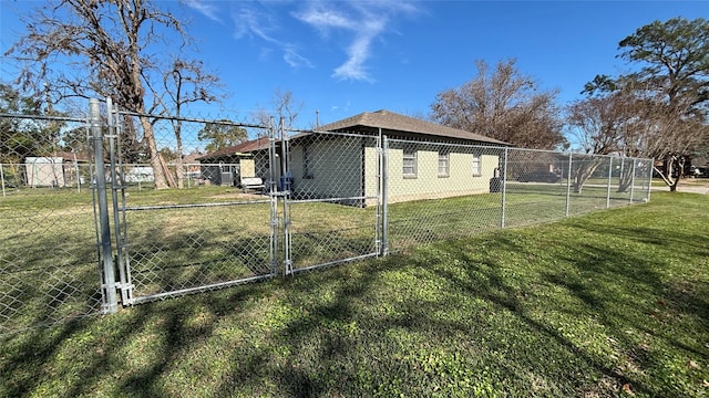 view of home's exterior featuring a yard