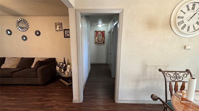 hall featuring dark hardwood / wood-style flooring