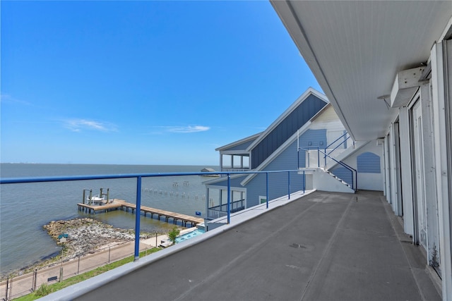 balcony with a water view