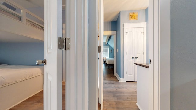 hall featuring light wood-type flooring