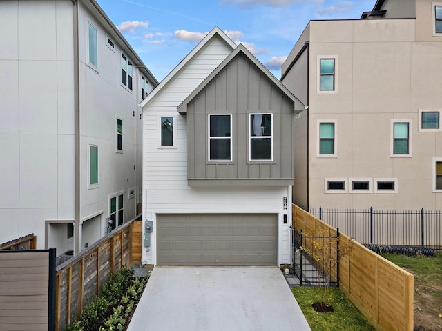 view of front of house with a garage