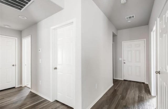 hall featuring dark hardwood / wood-style flooring