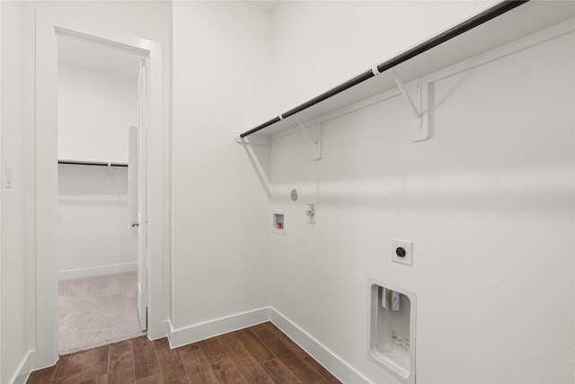 laundry area featuring hookup for a washing machine, gas dryer hookup, and electric dryer hookup