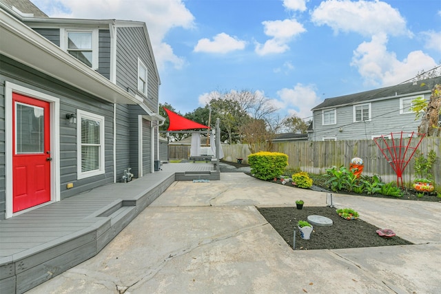 view of patio featuring a deck