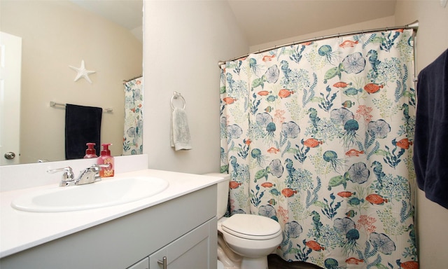 bathroom featuring toilet and vanity