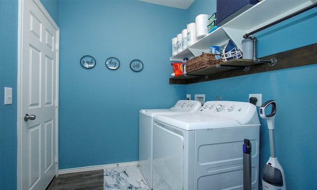 laundry room with independent washer and dryer