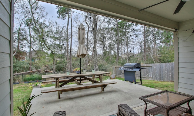 view of patio featuring area for grilling