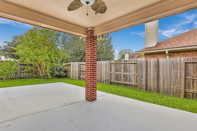 view of patio / terrace with ceiling fan