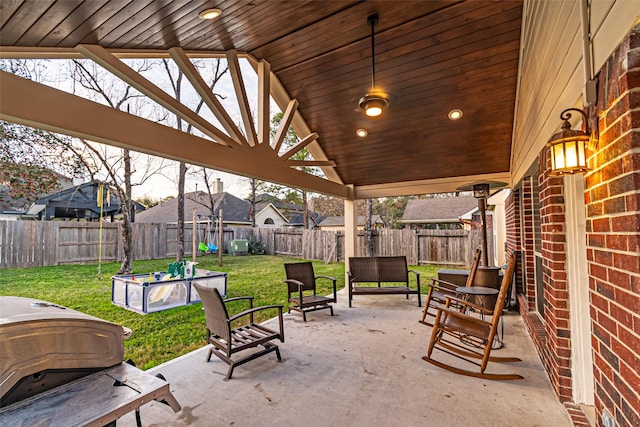 view of patio / terrace with a grill