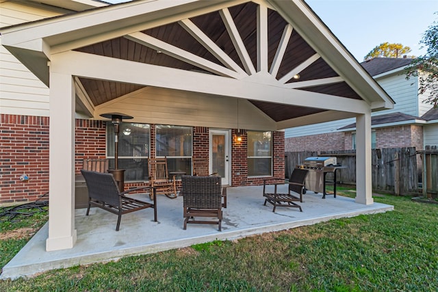 view of patio with a grill