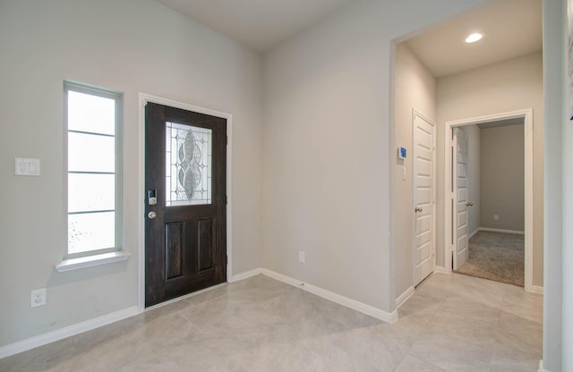 view of tiled entrance foyer