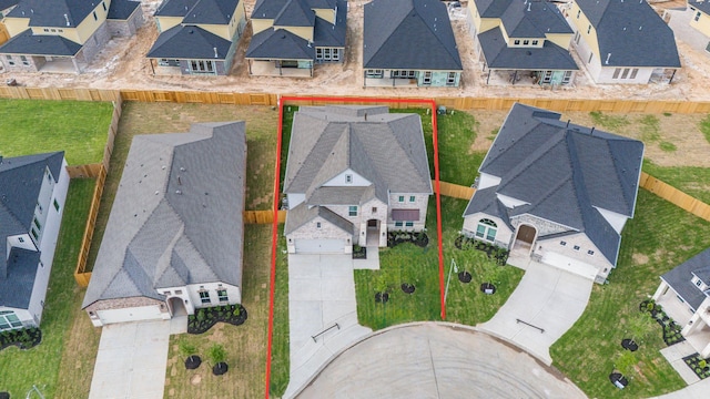 drone / aerial view with a residential view