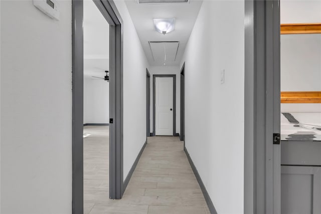 hallway featuring light hardwood / wood-style flooring