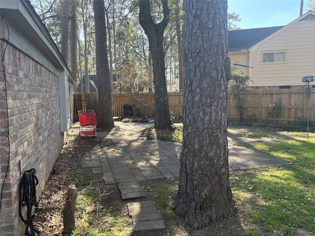 view of patio featuring a fenced backyard