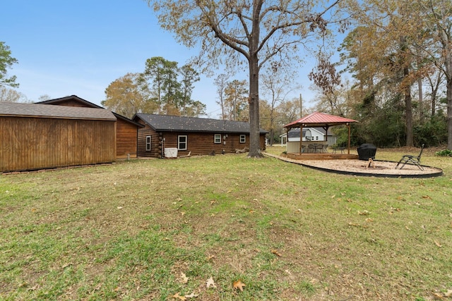 view of yard featuring a gazebo