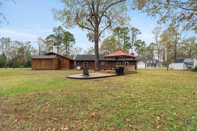 view of yard with a gazebo