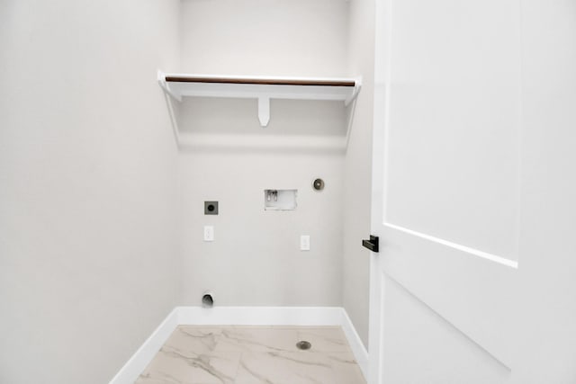 laundry area featuring hookup for a washing machine, gas dryer hookup, and electric dryer hookup