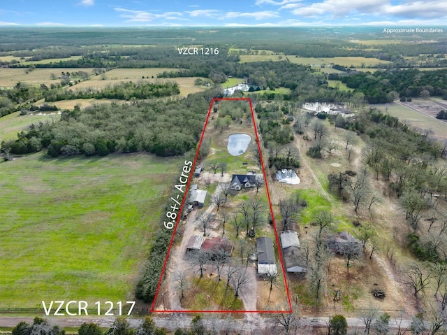 drone / aerial view featuring a rural view