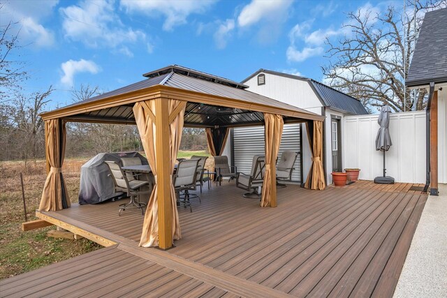 deck with a gazebo