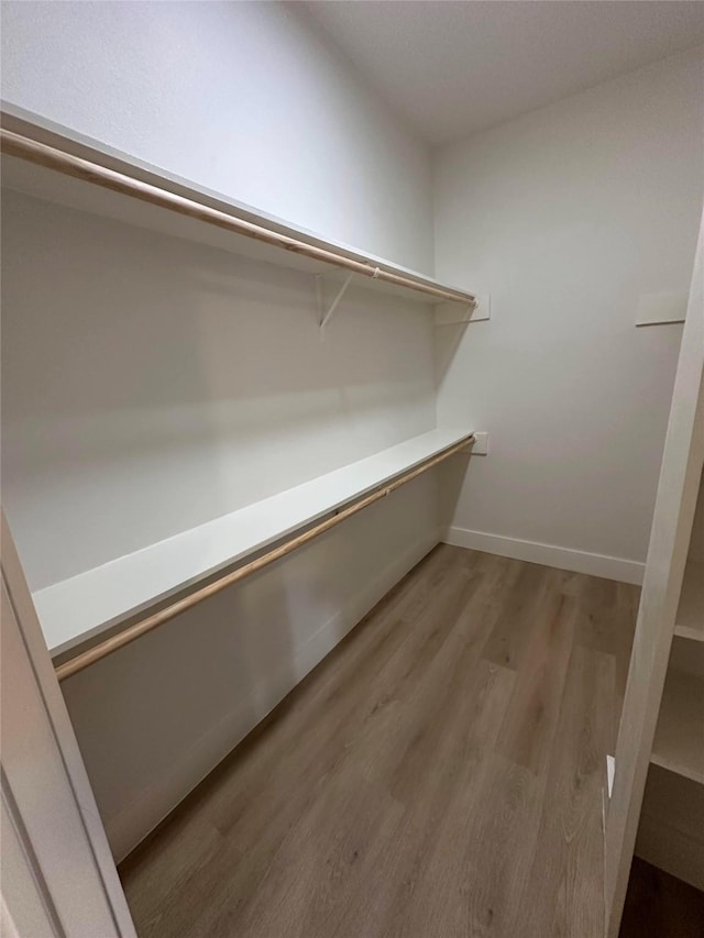 walk in closet featuring light wood-type flooring