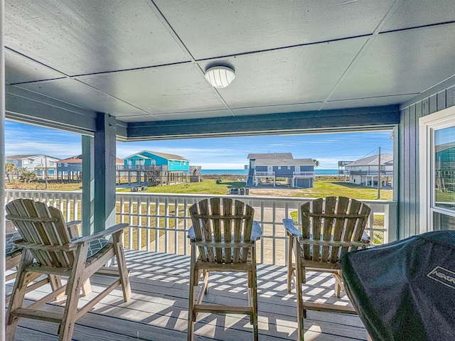 wooden deck with area for grilling