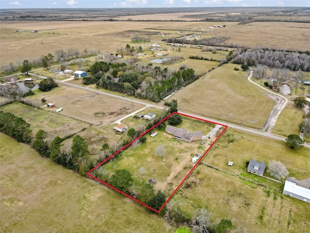 bird's eye view with a rural view