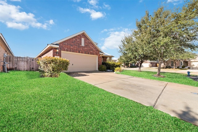 view of side of home with a garage and a yard