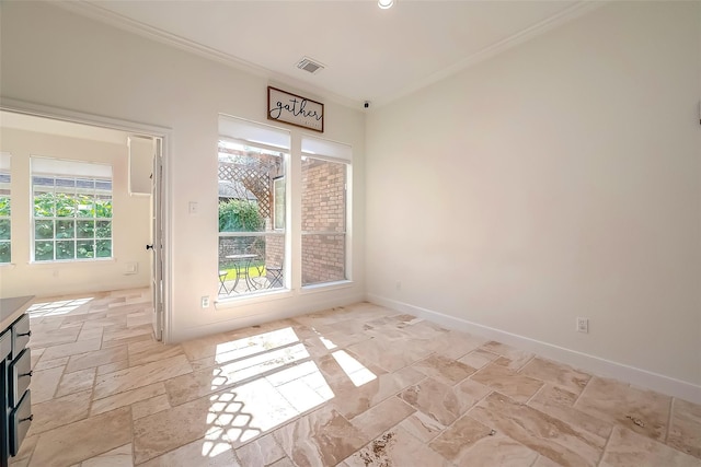 empty room with ornamental molding