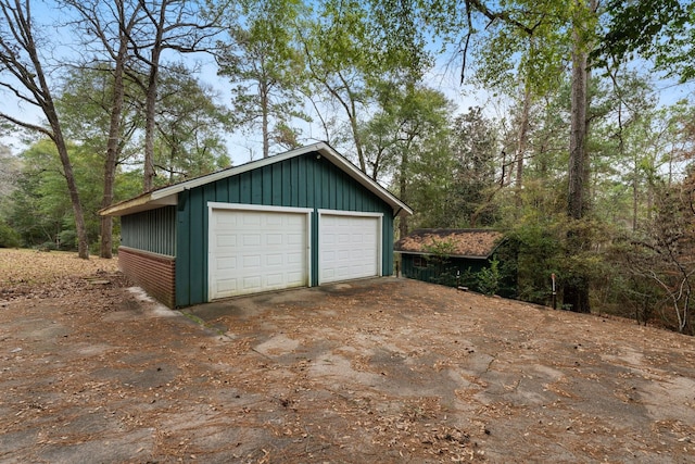 view of garage