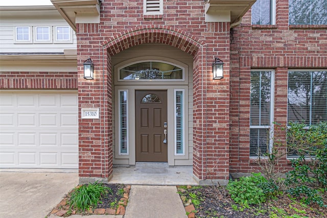 entrance to property with a garage