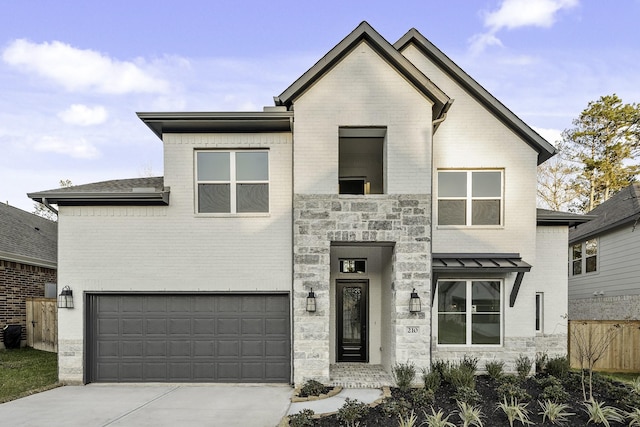 view of front of house with a garage