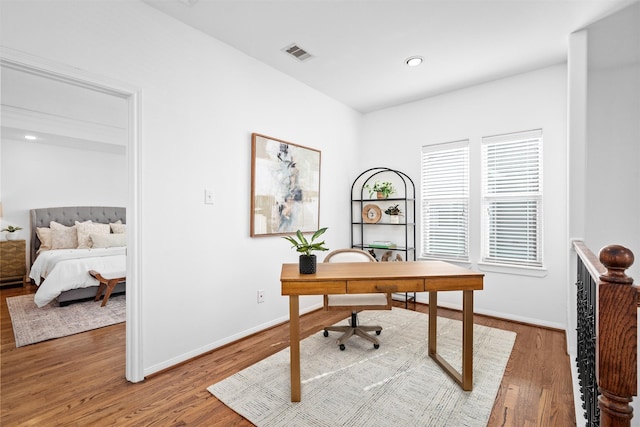 office featuring wood-type flooring