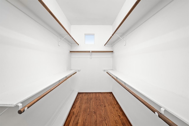 walk in closet featuring dark hardwood / wood-style floors