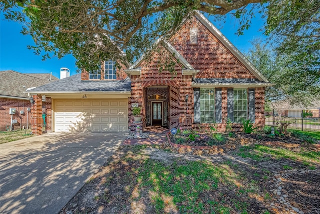 view of property with a garage