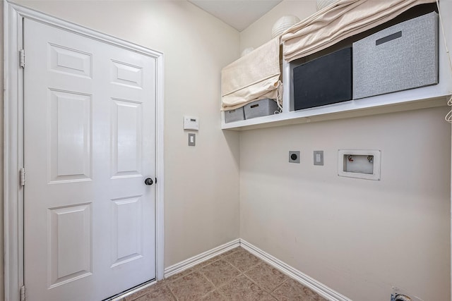 laundry area with washer hookup and hookup for an electric dryer