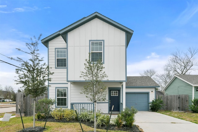 view of front of property featuring a garage