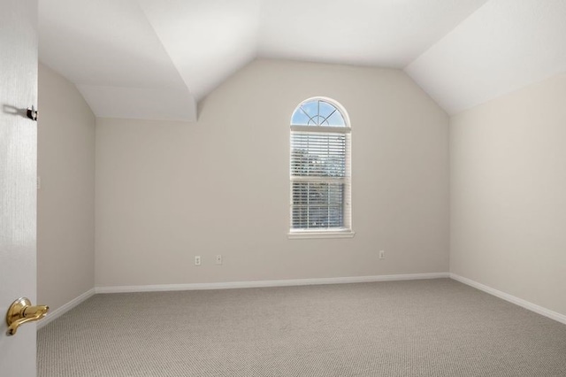 bonus room featuring vaulted ceiling and carpet