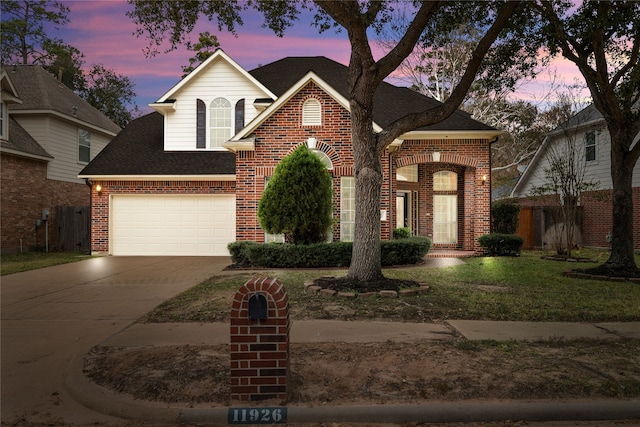 view of property with a garage