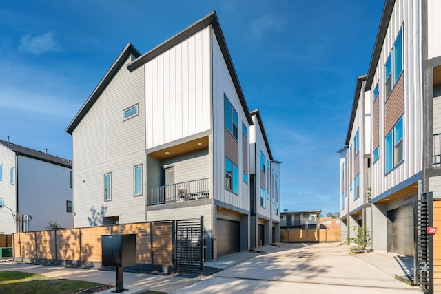 exterior space featuring a garage