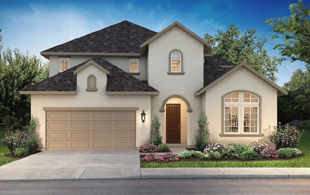 view of front of home with a garage