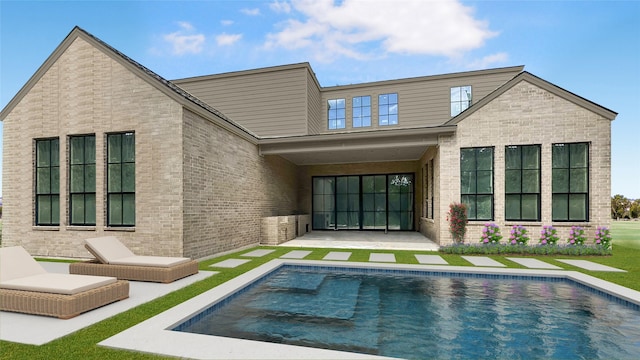 back of house with a patio