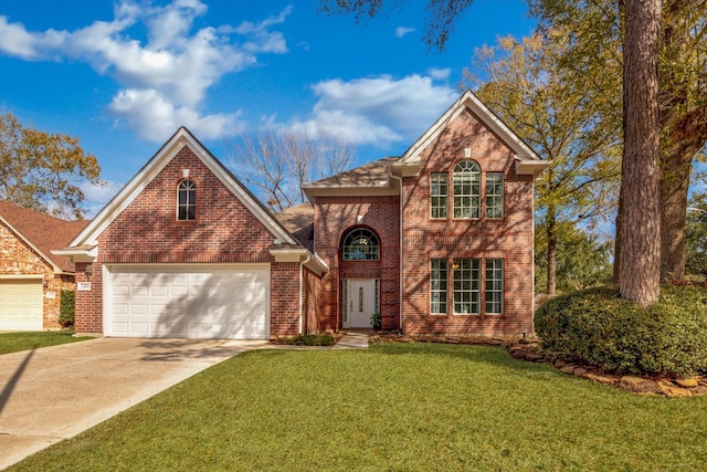 front facade with a front yard