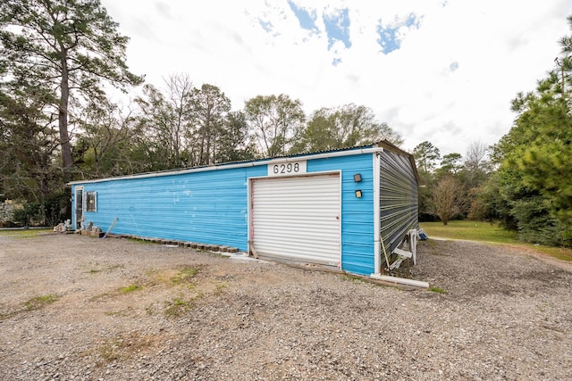 view of garage