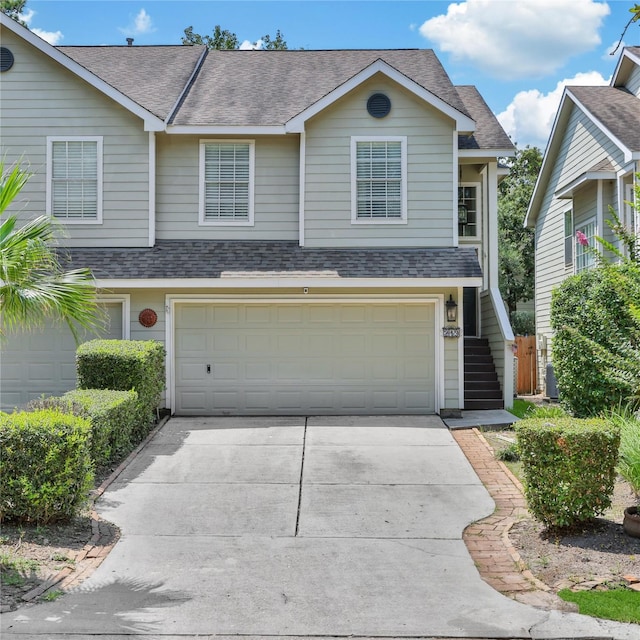 view of front of house with a garage