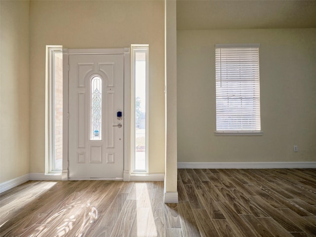 entrance foyer featuring hardwood / wood-style flooring